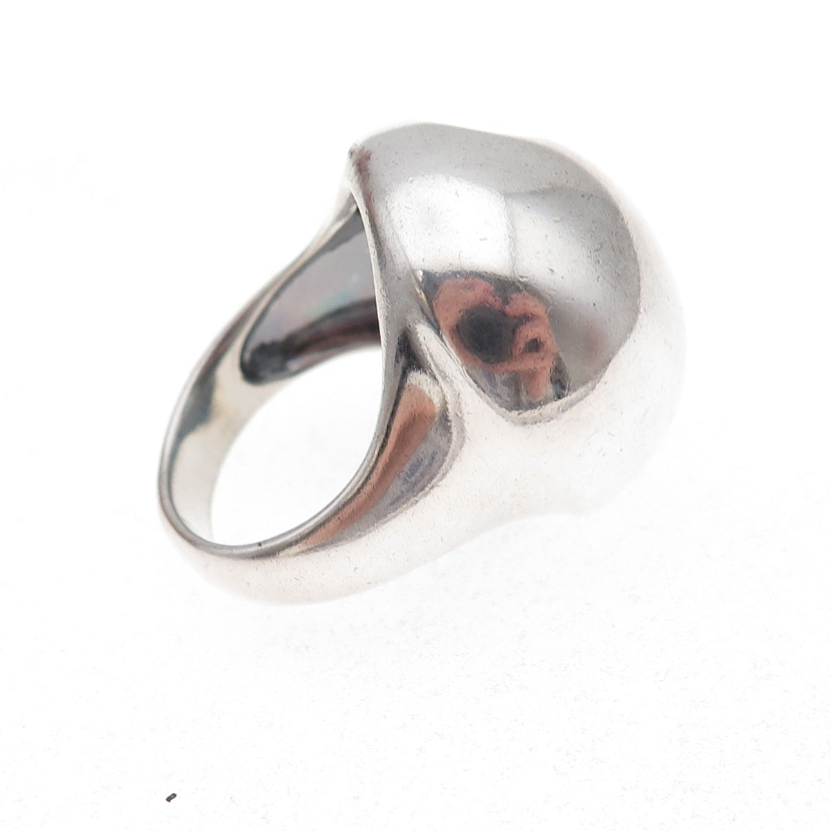 925 Sterling Silver Vintage Modernist Dome Oxidized Ring Size 8