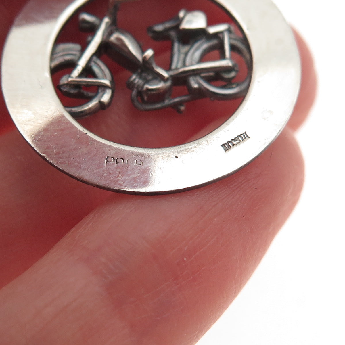 Payton Pepper & Sons 925 Sterling Silver Vintage 1969 Birmingham Bicycle Pendant