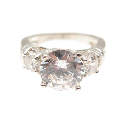 Chapal Zenray 925 Sterling Silver Vintage C Z Engagement Ring Size 5.25