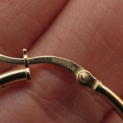 925 Sterling Silver Gold Plated Hoop Earrings