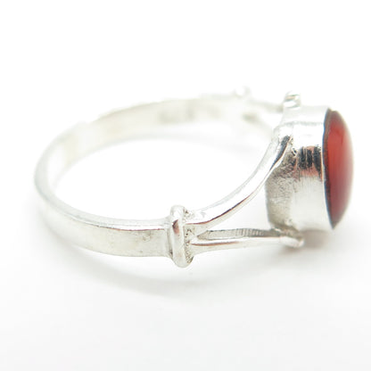 925 Sterling Silver Vintage Southwestern Real Carnelian Ring Size 4.75