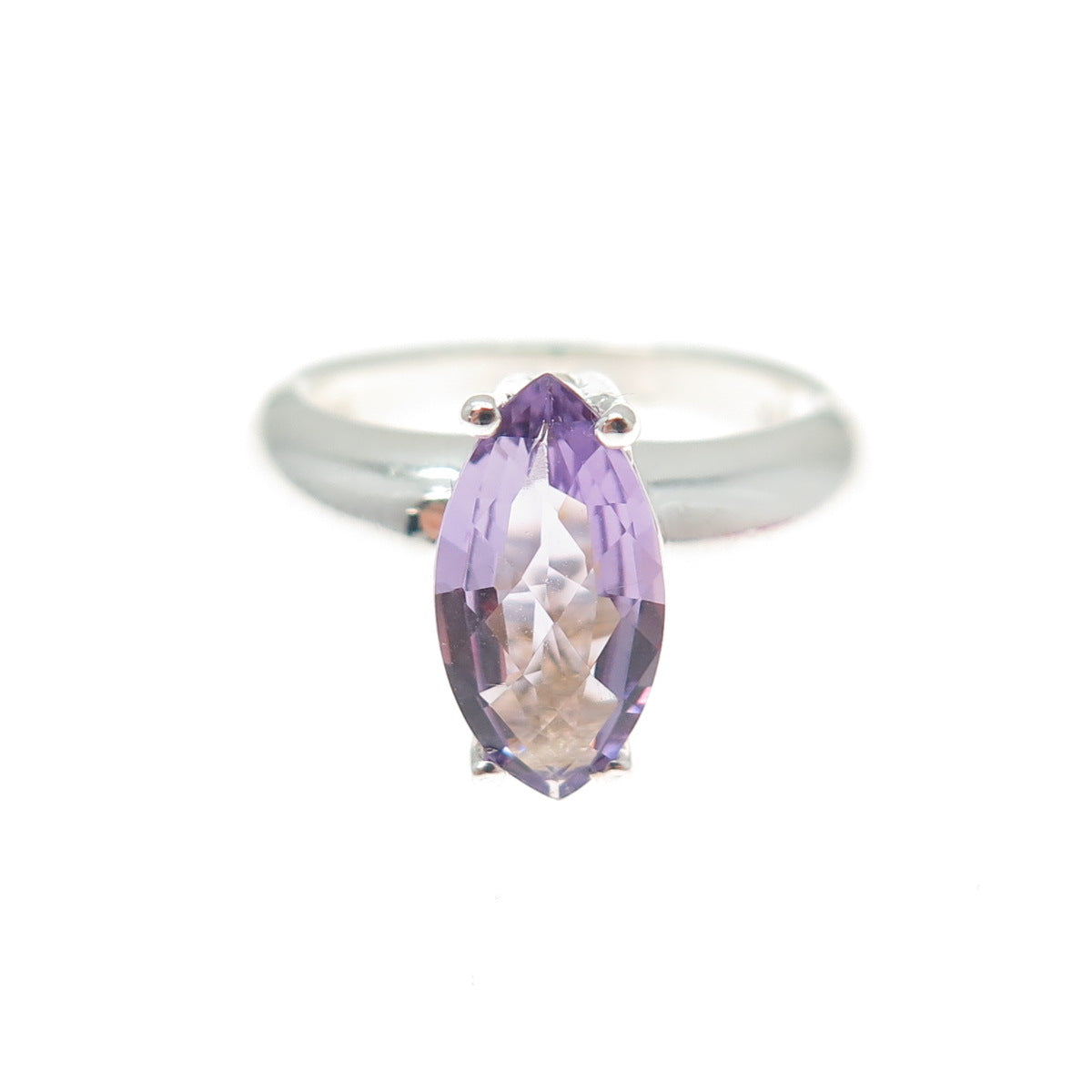 CLYDE DUNEIER CID 925 Sterling Silver Vintage Real Amethyst Ring Size 5.25