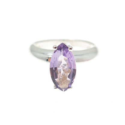 CLYDE DUNEIER CID 925 Sterling Silver Vintage Real Amethyst Ring Size 5.25