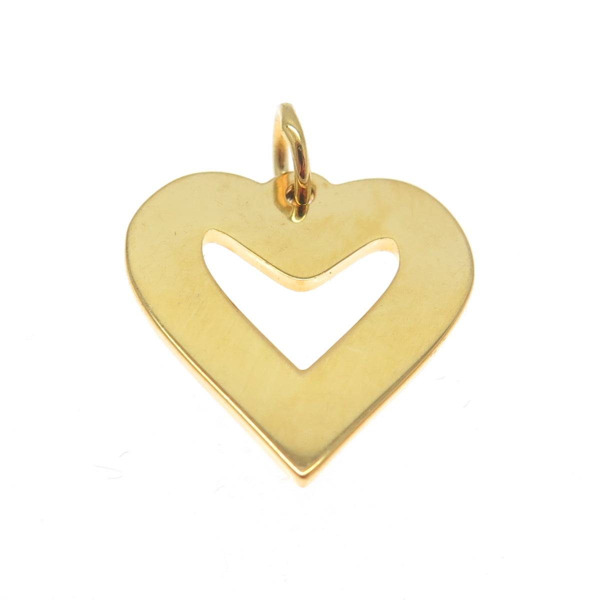 925 Sterling Silver Gold Plated Open Heart Minimalist Charm Pendant