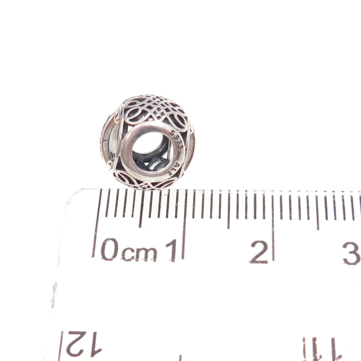 Pandora 925 Sterling Silver C Z Letter I Slide Bead Charm