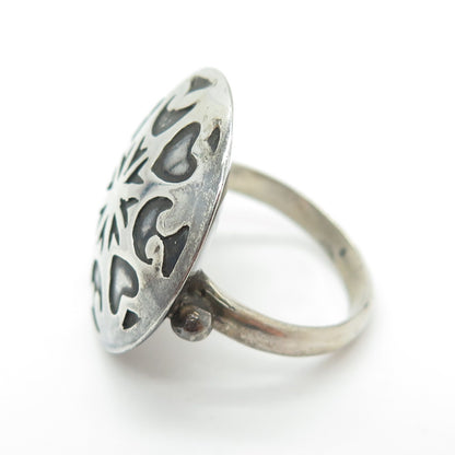 925 Sterling Silver Vintage Spades Playing Cards Symbol Oxidized Ring Size 6