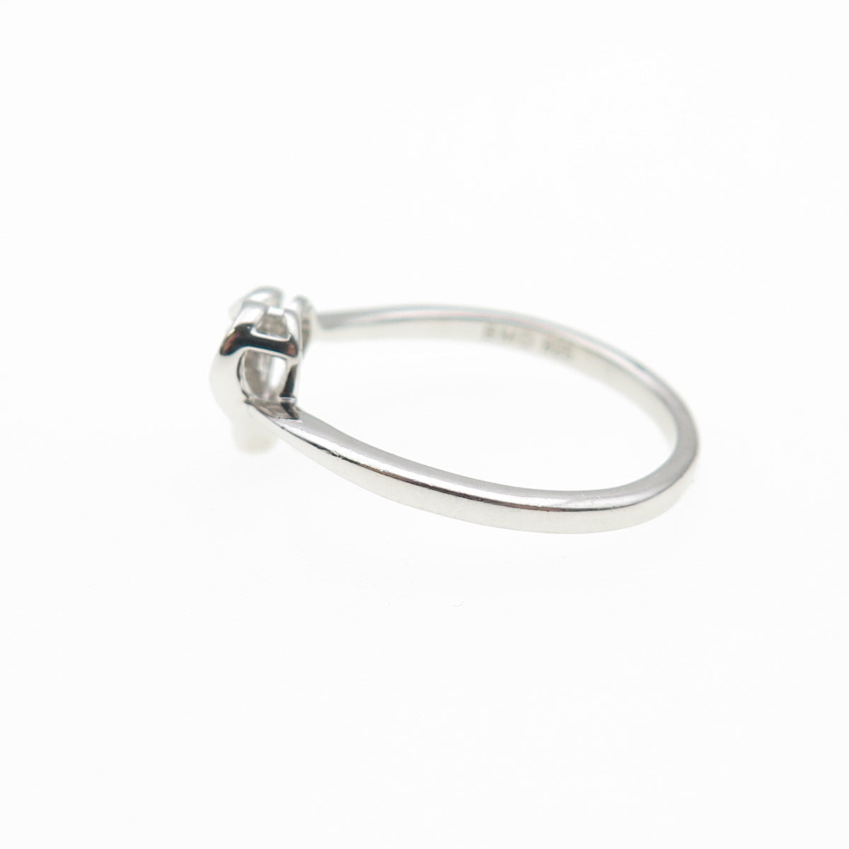 925 Sterling Silver Real Round-Cut Citrine Heart Ring Size 6.75