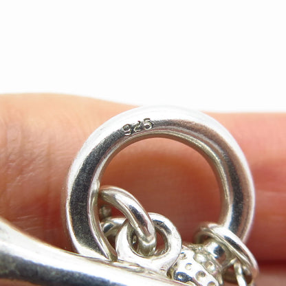 925 Sterling Silver Vintage Rolo Link Bracelet 6.75"