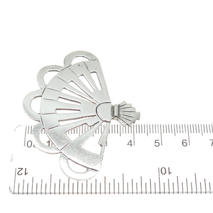 SIG Joseph Esposito 925 Sterling Silver Vintage Modernist Fan Pendant