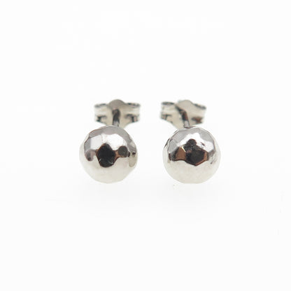 925 Sterling Silver Hammered Ball Stud Earrings