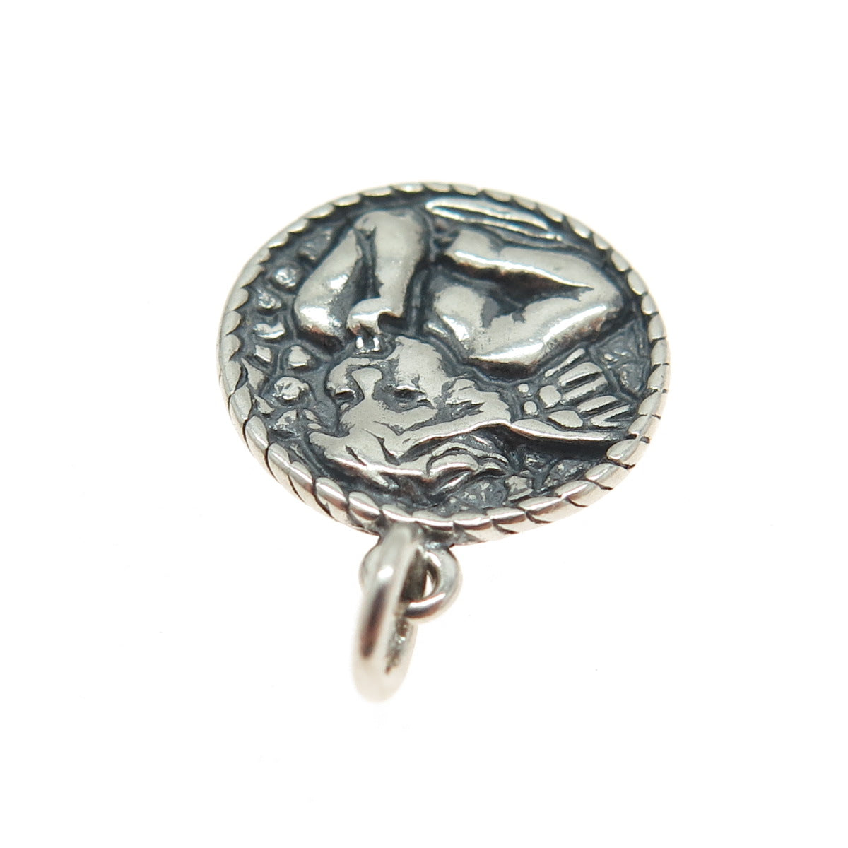 SHUBE 925 Sterling Silver Vintage Cherub Minimalist Charm Pendant