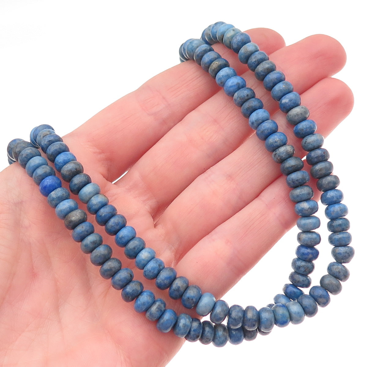 Jay King Desert Rose Sterling Vintage Real Lapis 2-Strand Beaded Necklace 16-20"