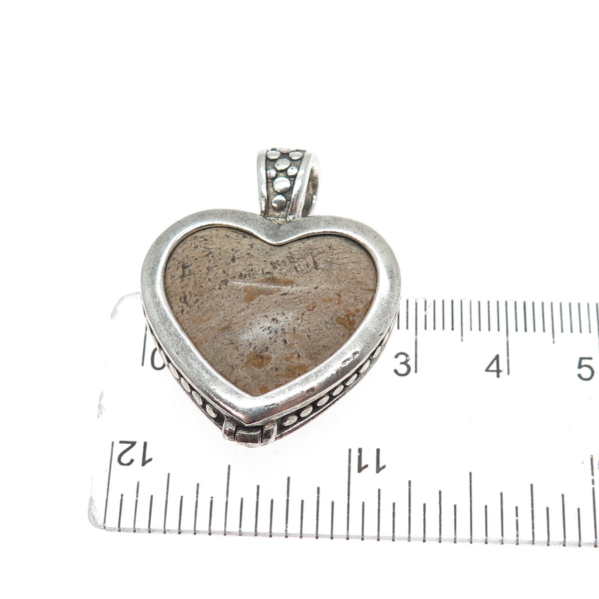 KEN CRAFTS Sterling Vintage Tiger Eye Jasper Interchangeable Dual Sided Pendant