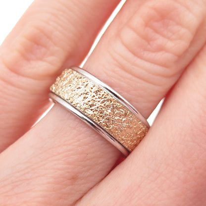 Joseph Esposito Sterling 10K Gold Filled Vintage Rotating Band Ring Size 6.25
