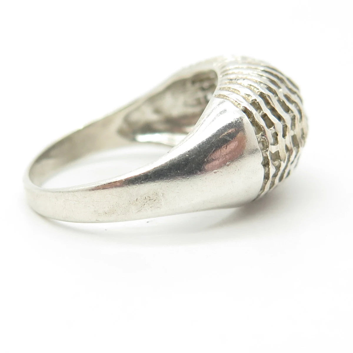 925 Sterling Silver Vintage OTC Cage Domed Ring Size 8