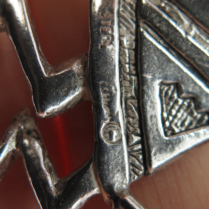Old Pawn 925 Sterling Silver Vintage Southwestern Kokopelli Tribal Charm Pendant