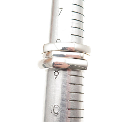 Gucci Sterling Silver Vintage Italy SET of 3 Hexagon Stackable Rings Size 8.75