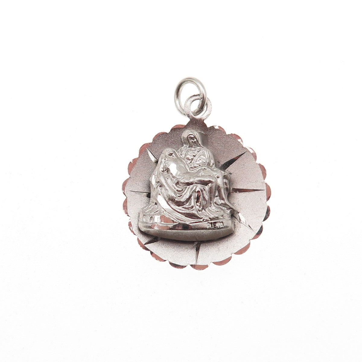 Catamore 925 Sterling Silver Vintage Pieta Medal NY World’s Fair Charm Pendant