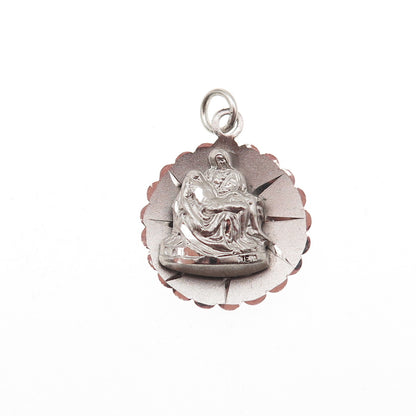 Catamore 925 Sterling Silver Vintage Pieta Medal NY World’s Fair Charm Pendant
