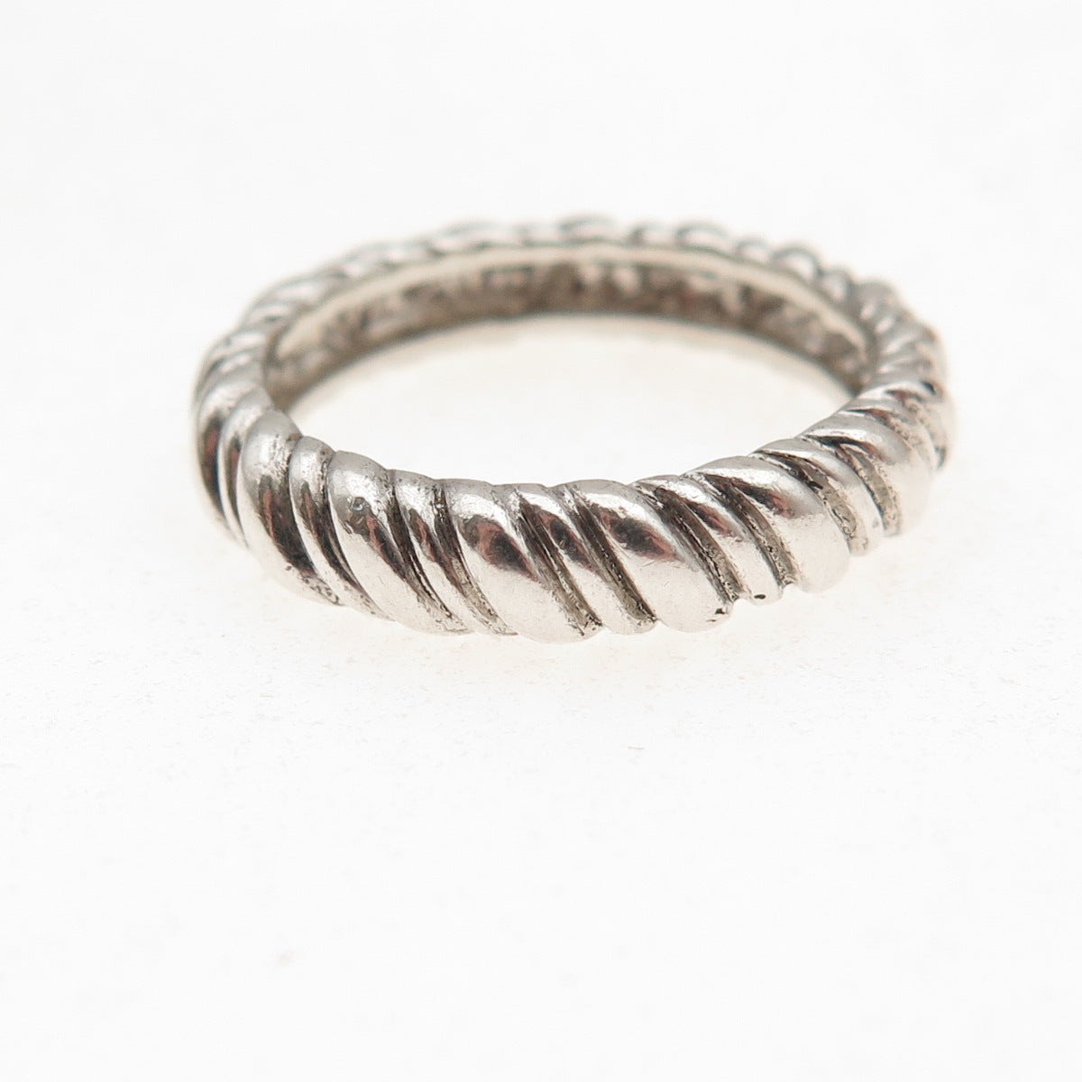 Ross Simons 925 Sterling Silver Vintage Ribbed Oxidized Band Ring Size 7