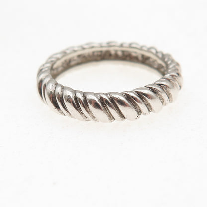 Ross Simons 925 Sterling Silver Vintage Ribbed Oxidized Band Ring Size 7