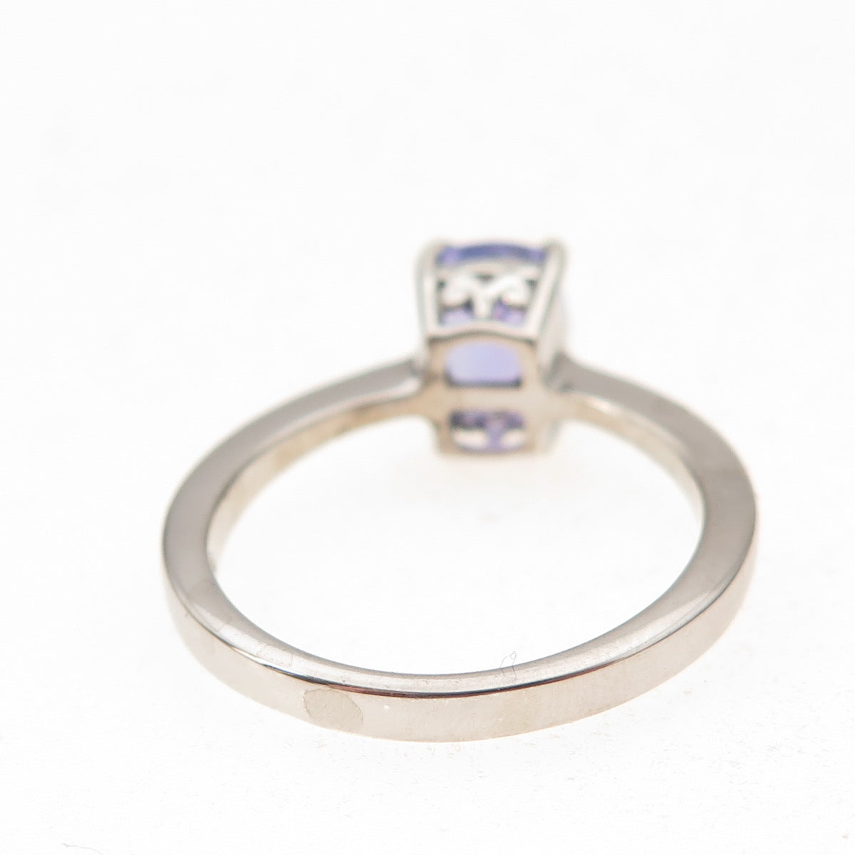 D'Joy 925 Sterling Silver Real Cushion-Cut Tanzanite Ring Size 8