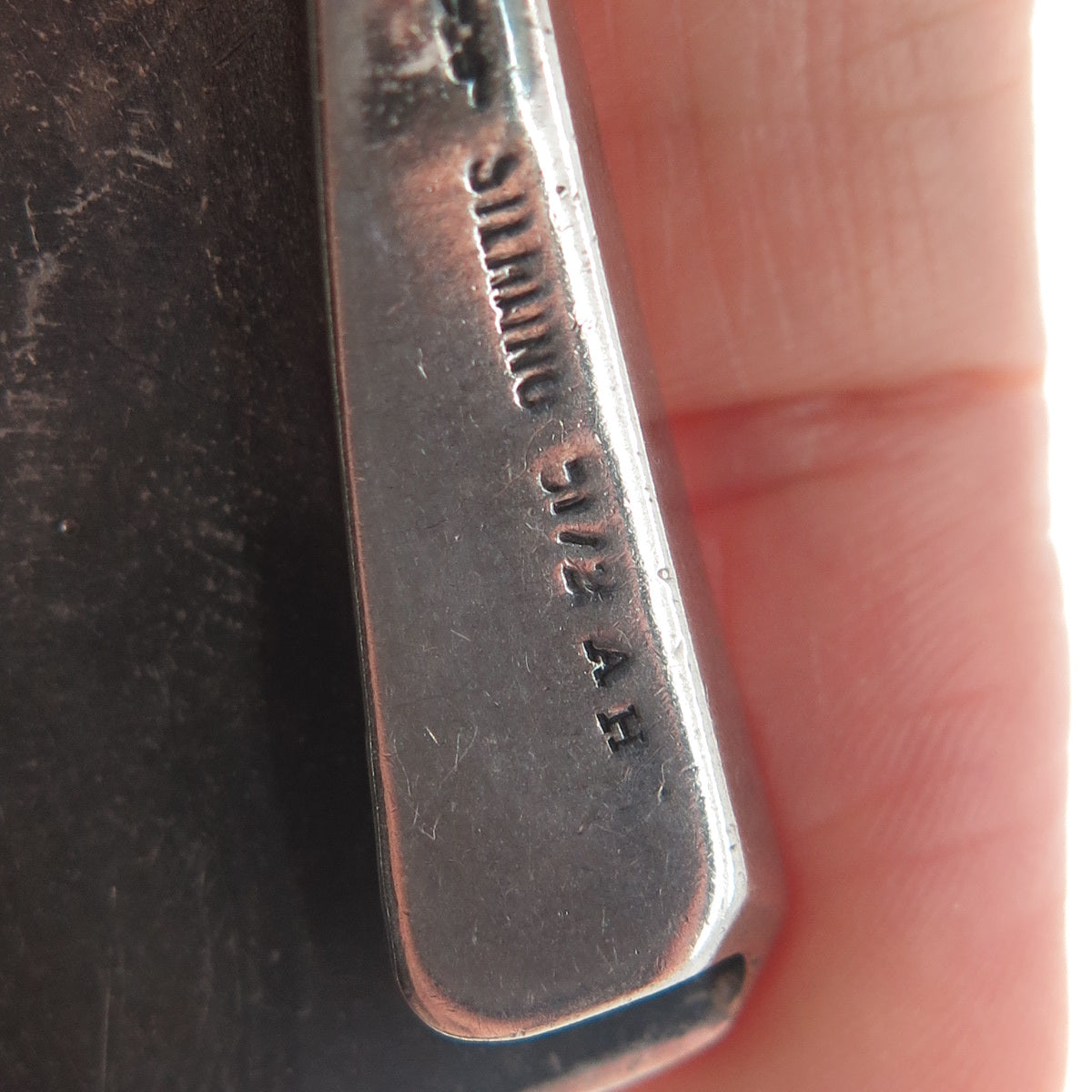 WILLIAM B. KERR 925 Sterling Antique Art Deco WLP Initial Oxidized Belt Buckle