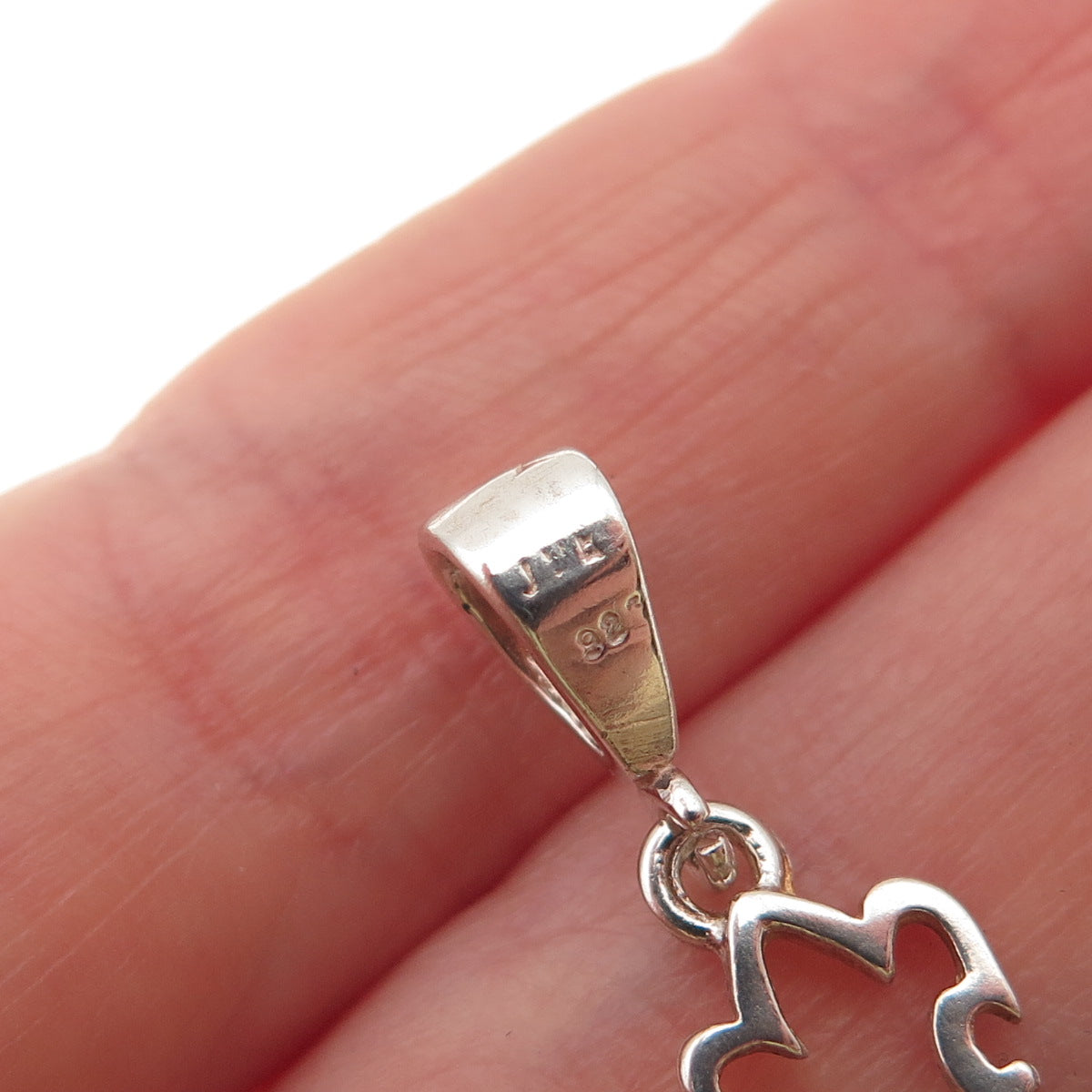 925 Sterling Silver Vintage Fleur de Lis Cross Charm Pendant