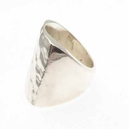 AF Design 925 Sterling Silver Vintage Modernist Hammered Ring Size 6.5