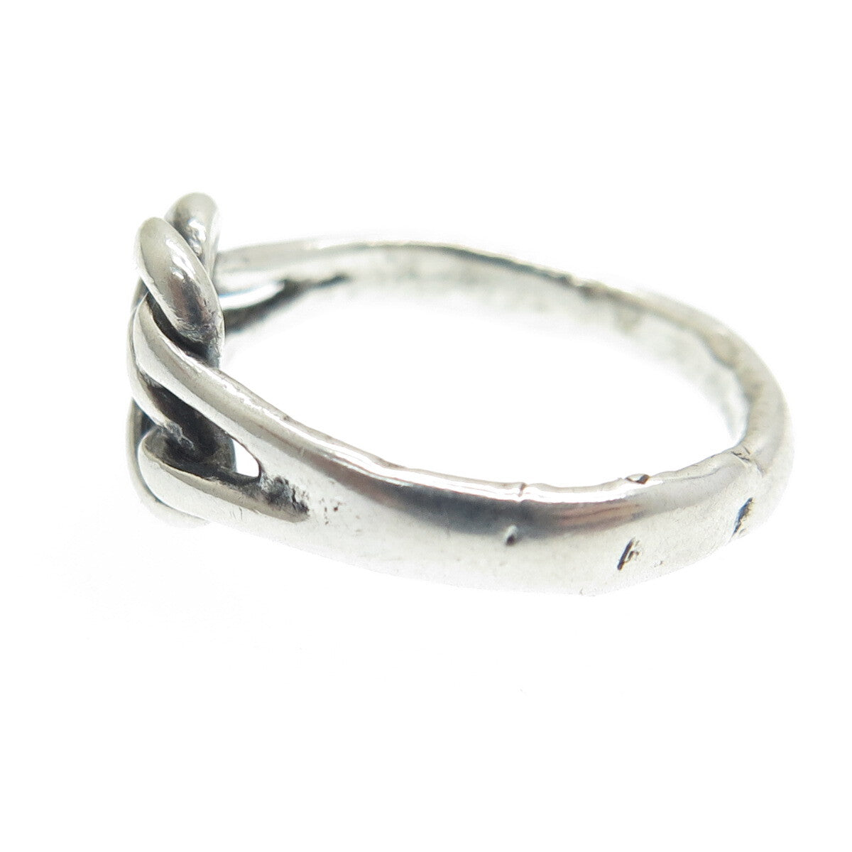 925 Sterling Silver Vintage Double Mariner Lone Knot Ring Size 5