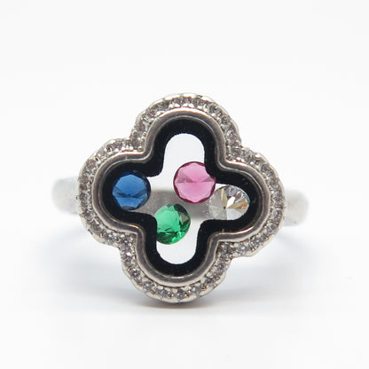 925 Sterling Silver Multi-C Z Cross Ring Size 7.25