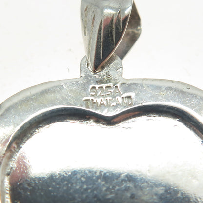 925 Sterling Silver Vintage Engraved Heart Locket Pendant