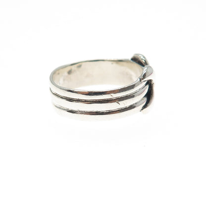 925 Sterling Silver Vintage Modernist Infinity Ring Size 7