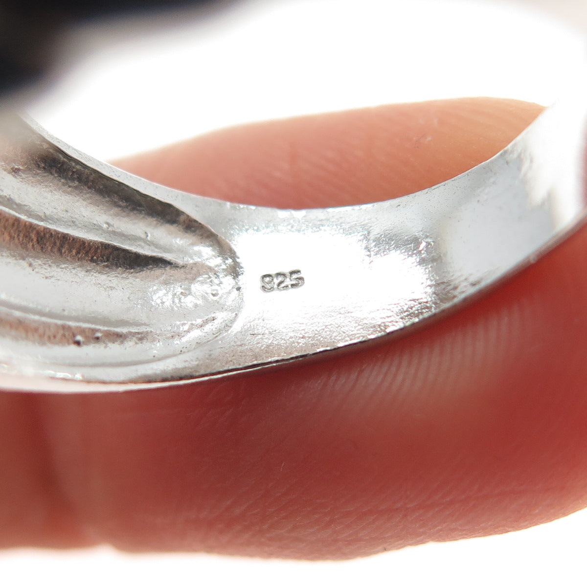 925 Sterling Silver Vintage Modernist Wavy Ring Size 8.25