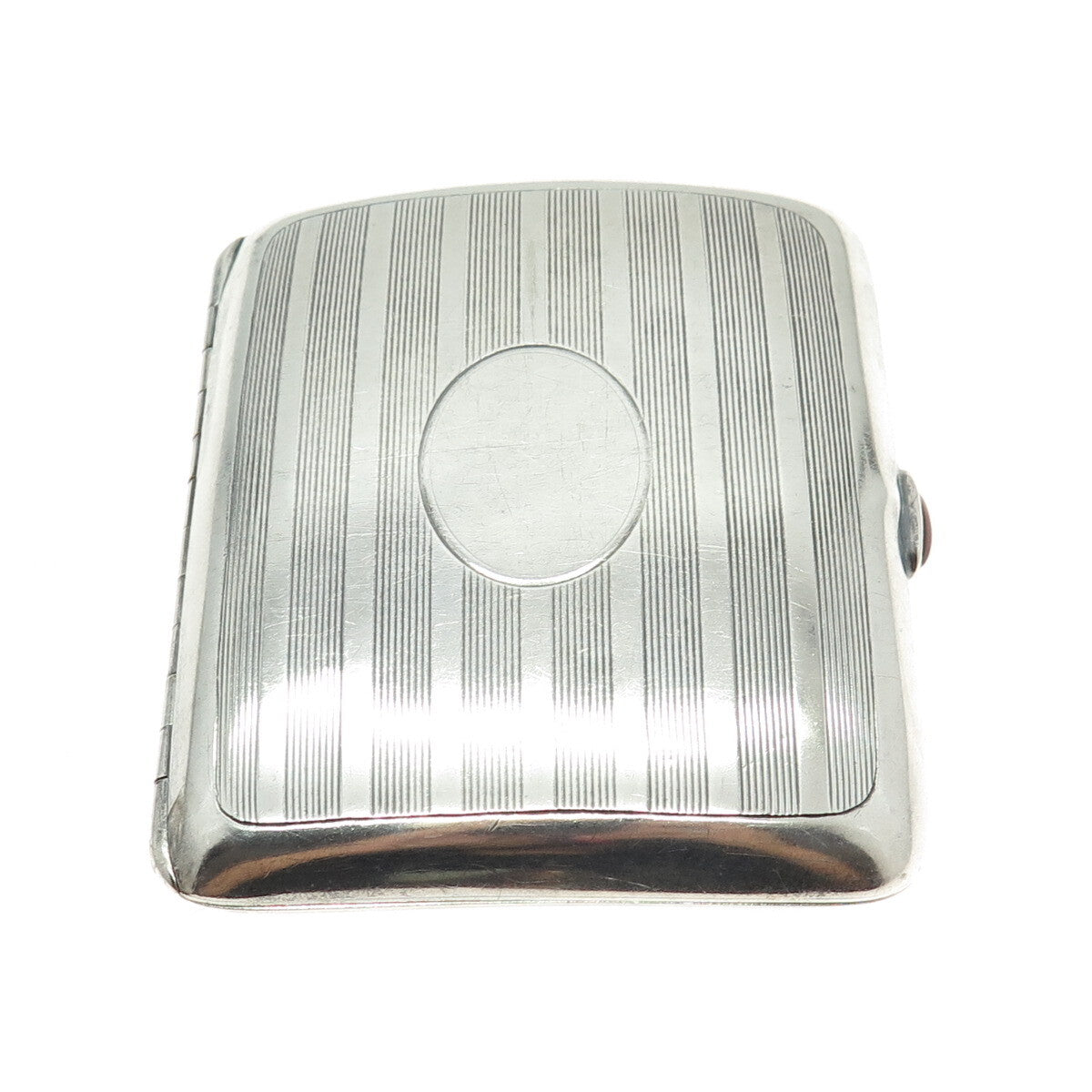 WATROUS MFG CO 925 Sterling Silver Antique Art Deco Carnelian Cigarette Case #38