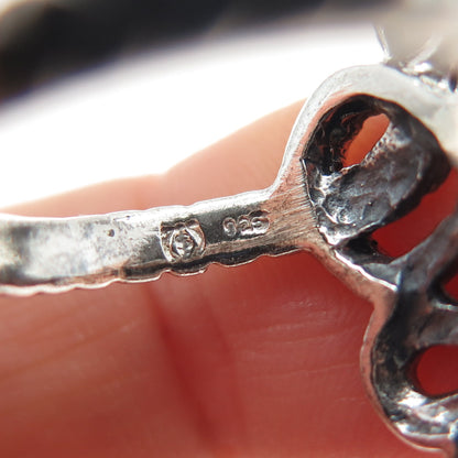 925 Sterling Silver Vintage Cobra Snake Oxidized Ring Size 8.25