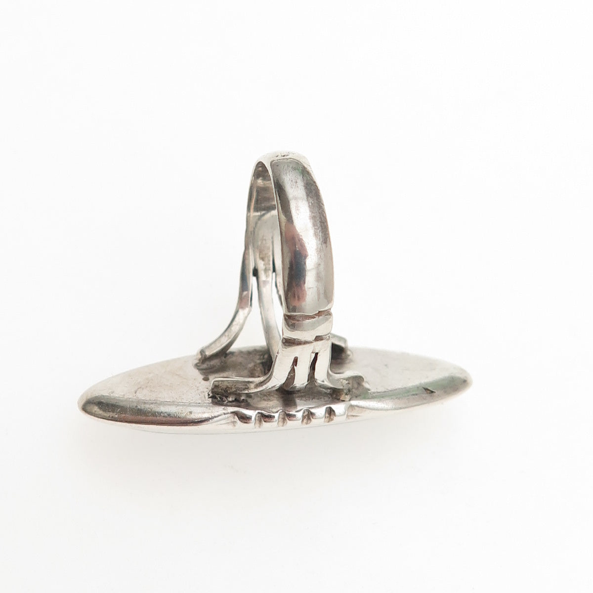 925 Sterling Silver Vintage Real Black Onyx Southwestern Oxidized Ring Size 7