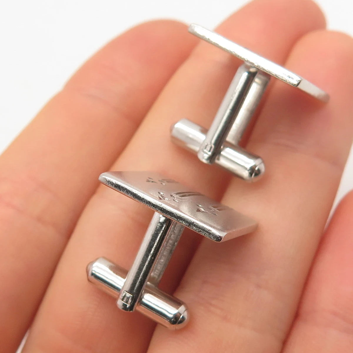925 Sterling Silver Vintage USA Kreisler Square Cufflinks