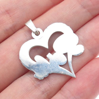 925 Sterling Silver Enamel Perla Heart Charm Pendant