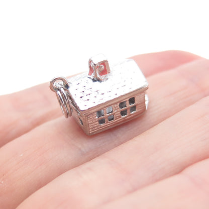 FELCHCRAFT 925 Sterling Silver Vintage Enamel School Minimalist 3D Pendant