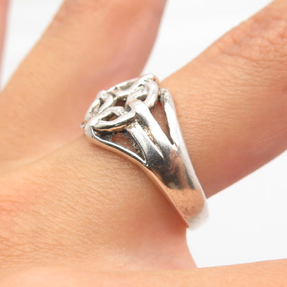 925 Sterling Silver Vintage Celtic Ring Size 6.75