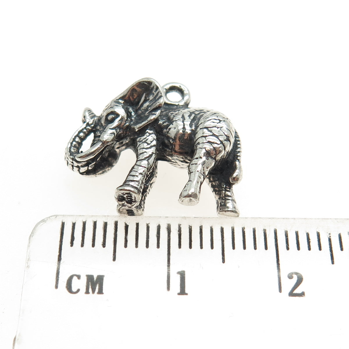 KABANA 925 Sterling Silver Vintage Elephant Minimalist 3D Charm Pendant