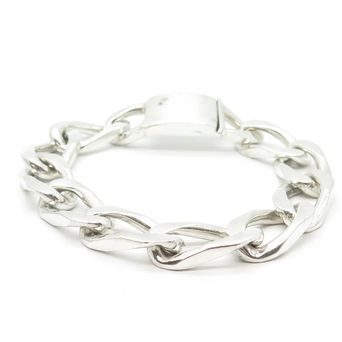 925 Sterling Silver Vintage Mexico Curb Link Bracelet 8.75"