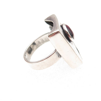 Ninos Chammo Sterling Silver Vintage Real Tourmaline Modernist Ring Size 7.25