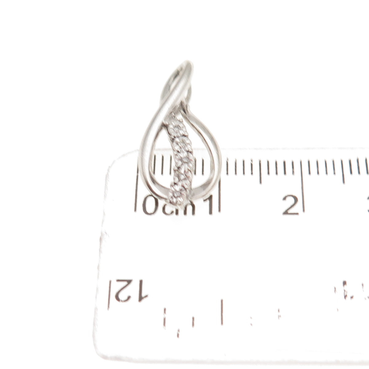 925 Sterling Silver Real Round-Cut Diamond Infinity Charm Pendant