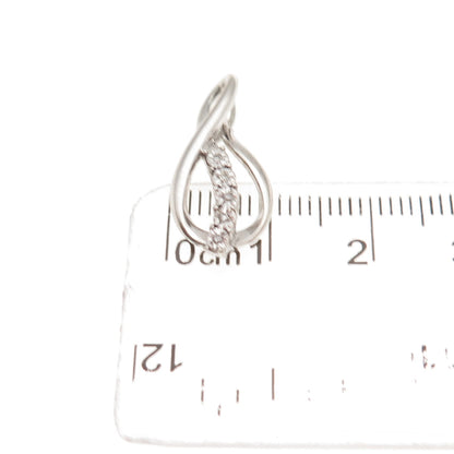 925 Sterling Silver Real Round-Cut Diamond Infinity Charm Pendant