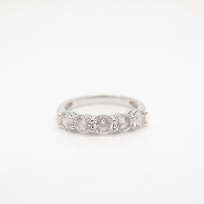 925 Sterling Silver Round-Cut C Z Ring Size 6