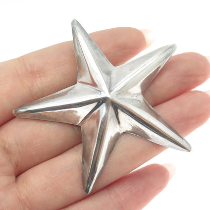 925 Sterling Silver Vintage Mexico Star Pin Brooch / Pendant