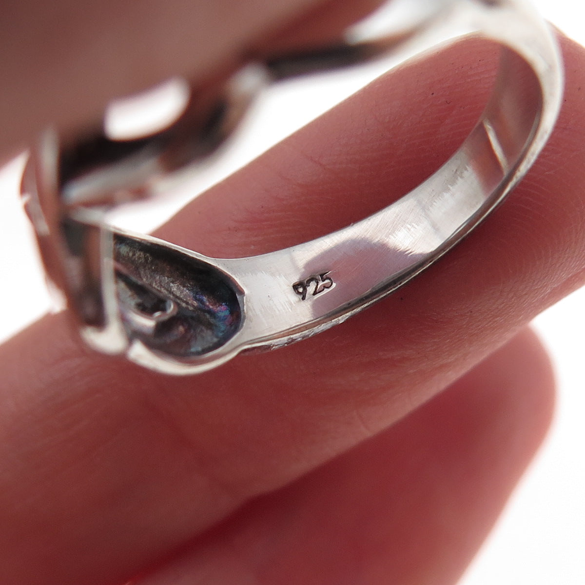 925 Sterling Silver Vintage Heart Infinity Oxidized Ring Size 7