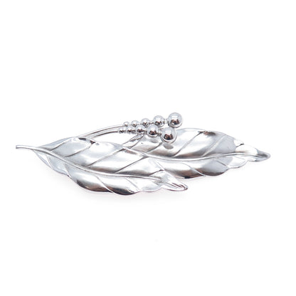 CARL ART 925 Sterling Silver Antique Art Deco Floral Leaf Pin Brooch